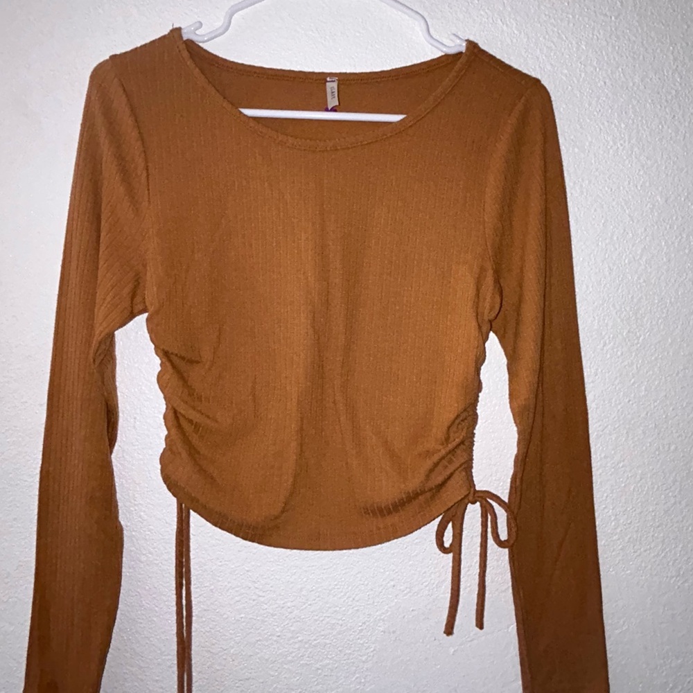 Women's Brown Long Sleeve Top